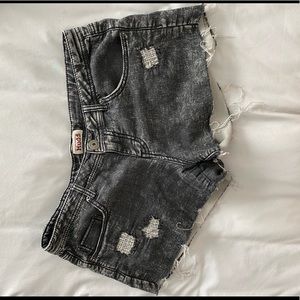 Mudd black distressed jean shorts